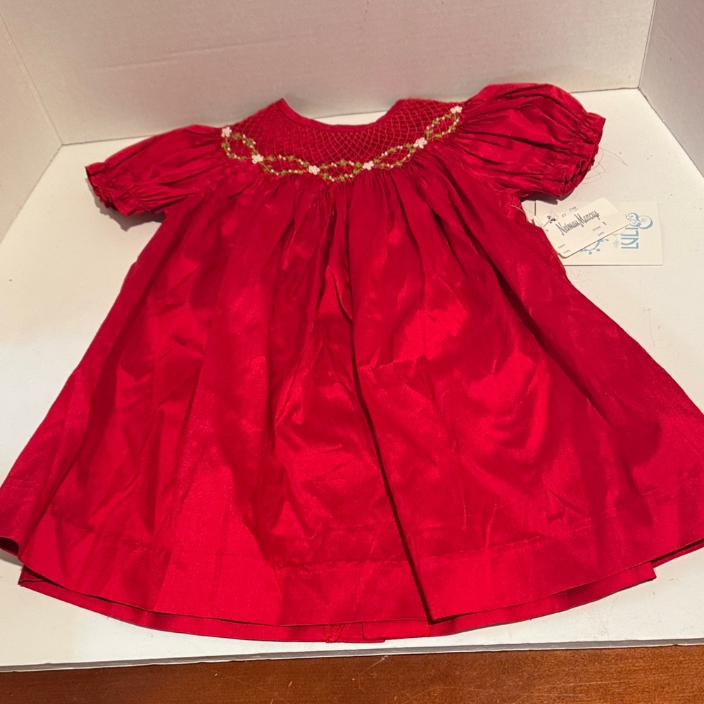 Luli & Me Red Smocked Dress